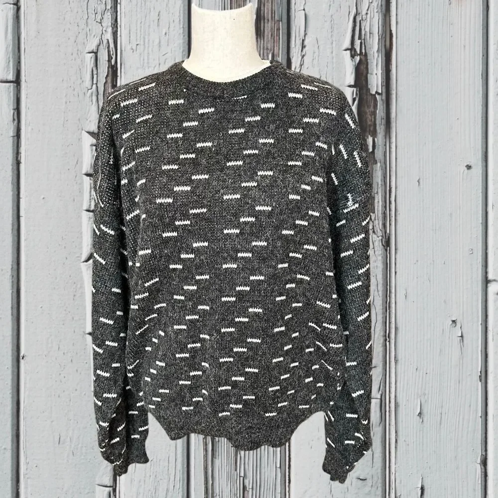 NWT Permit Mens Crew Neck Sweater Charcoal Gray/Ivory Size XL